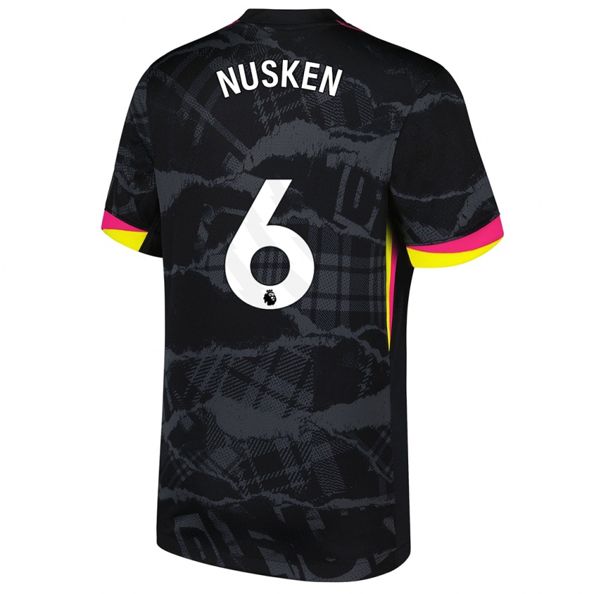 Niño Camiseta Sjoeke Nüsken #6 Negro Rosa Equipación Tercera 2024/25 La Camisa México