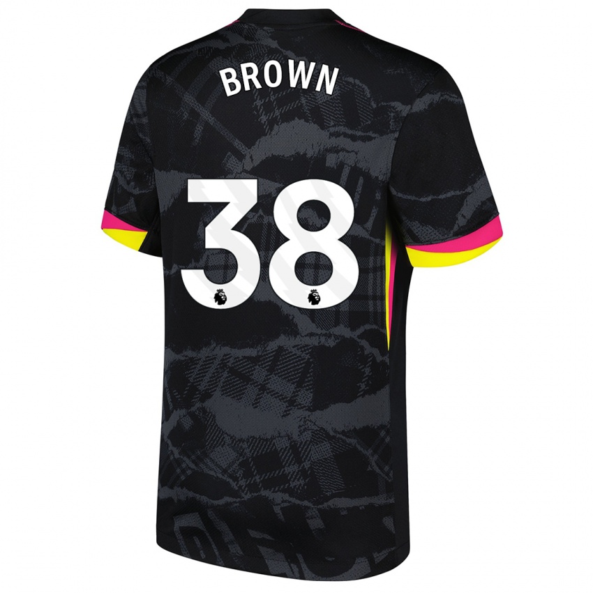 Niño Camiseta Cerys Brown #38 Negro Rosa Equipación Tercera 2024/25 La Camisa México