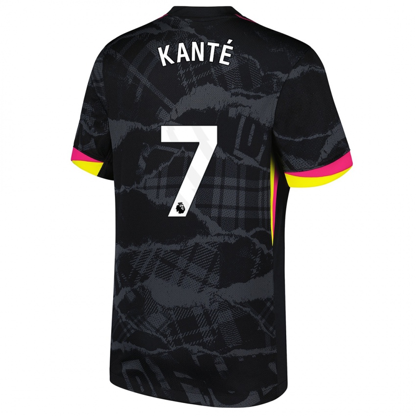 Niño Camiseta N'golo Kante #7 Negro Rosa Equipación Tercera 2024/25 La Camisa México