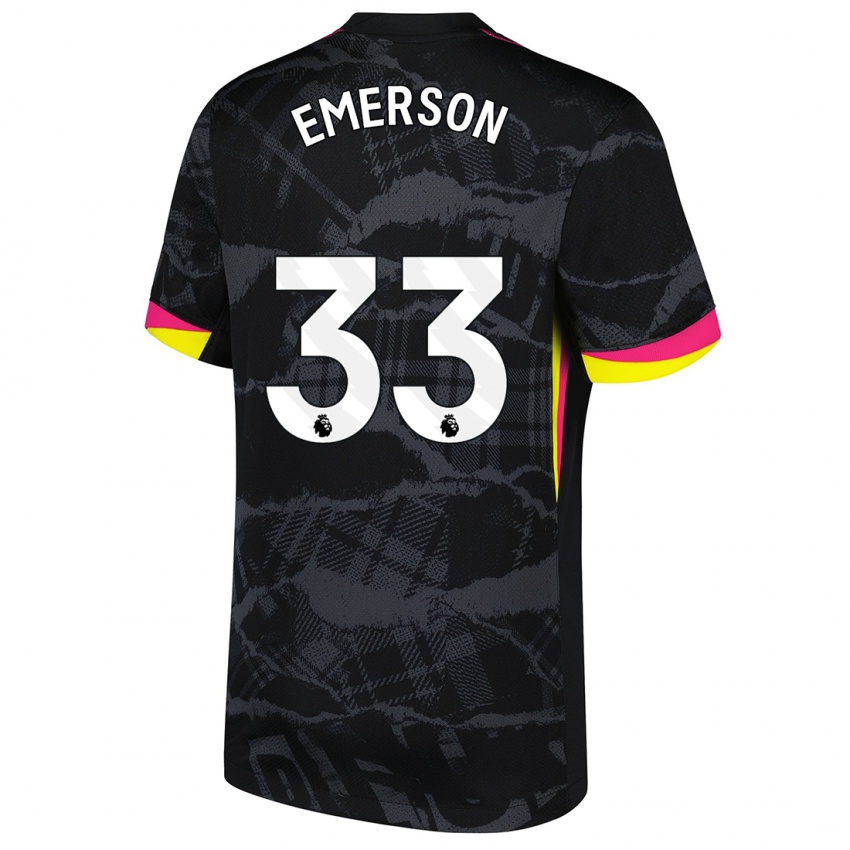 Niño Camiseta Emerson #33 Negro Rosa Equipación Tercera 2024/25 La Camisa México