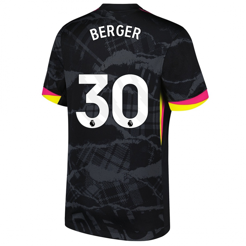 Niño Camiseta Ann-Katrin Berger #30 Negro Rosa Equipación Tercera 2024/25 La Camisa México