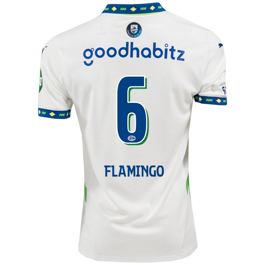 Niño Camiseta Ryan Flamingo #6 Blanco Azul Oscuro Equipación Tercera 2024/25 La Camisa México