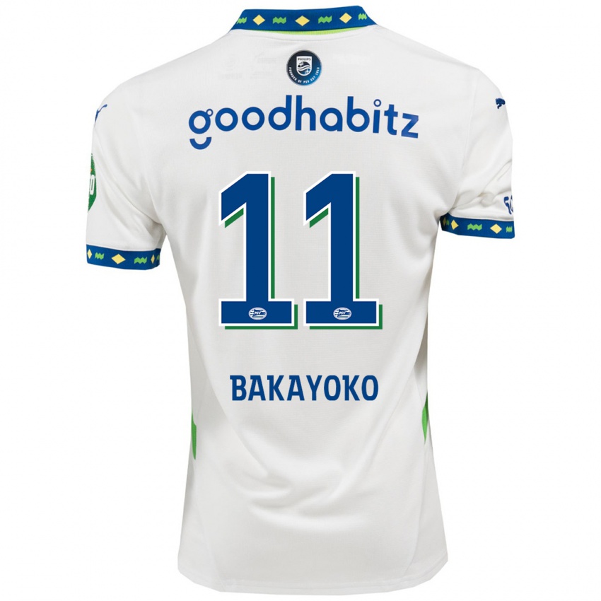 Niño Camiseta Johan Bakayoko #11 Blanco Azul Oscuro Equipación Tercera 2024/25 La Camisa México