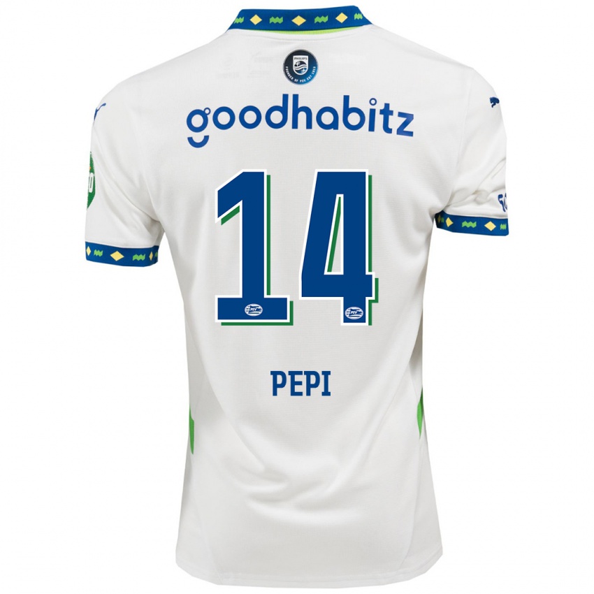 Niño Camiseta Ricardo Pepi #14 Blanco Azul Oscuro Equipación Tercera 2024/25 La Camisa México