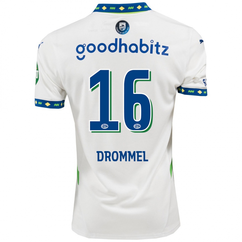 Niño Camiseta Joël Drommel #16 Blanco Azul Oscuro Equipación Tercera 2024/25 La Camisa México