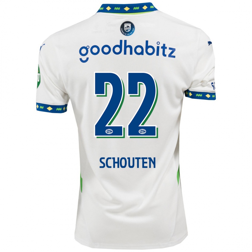 Niño Camiseta Jerdy Schouten #22 Blanco Azul Oscuro Equipación Tercera 2024/25 La Camisa México