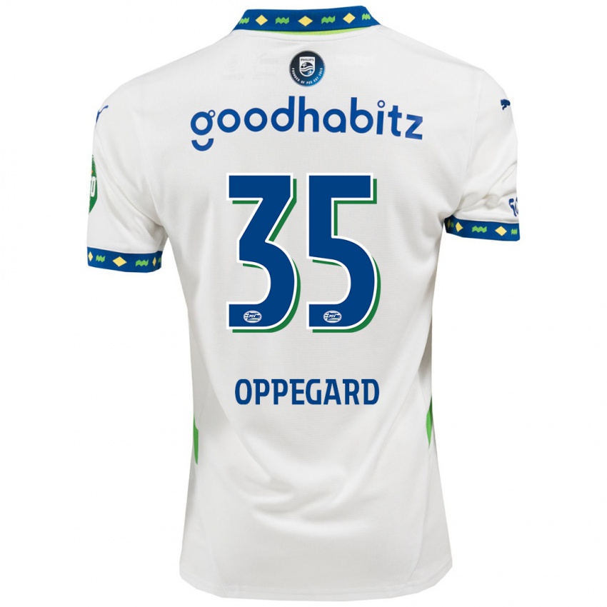 Niño Camiseta Fredrik Oppegård #35 Blanco Azul Oscuro Equipación Tercera 2024/25 La Camisa México