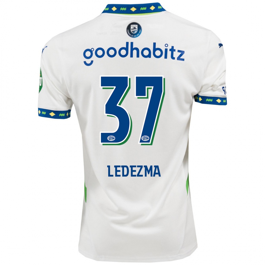 Niño Camiseta Richard Ledezma #37 Blanco Azul Oscuro Equipación Tercera 2024/25 La Camisa México