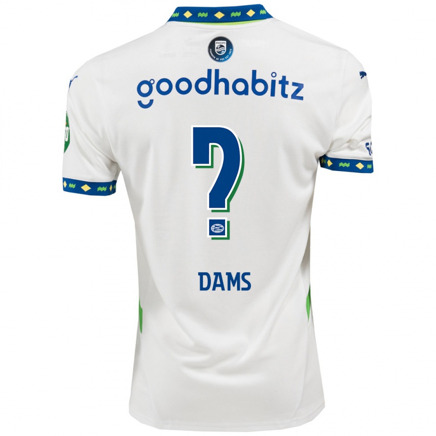 Niño Camiseta Matteo Dams #0 Blanco Azul Oscuro Equipación Tercera 2024/25 La Camisa México