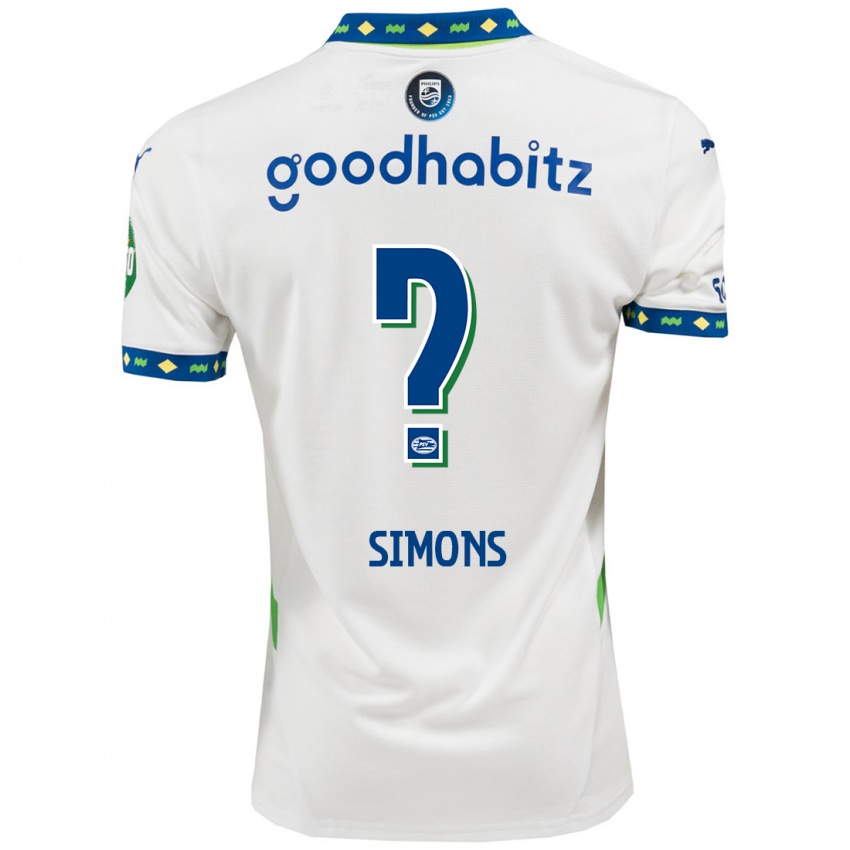 Niño Camiseta Jevon Simons #0 Blanco Azul Oscuro Equipación Tercera 2024/25 La Camisa México