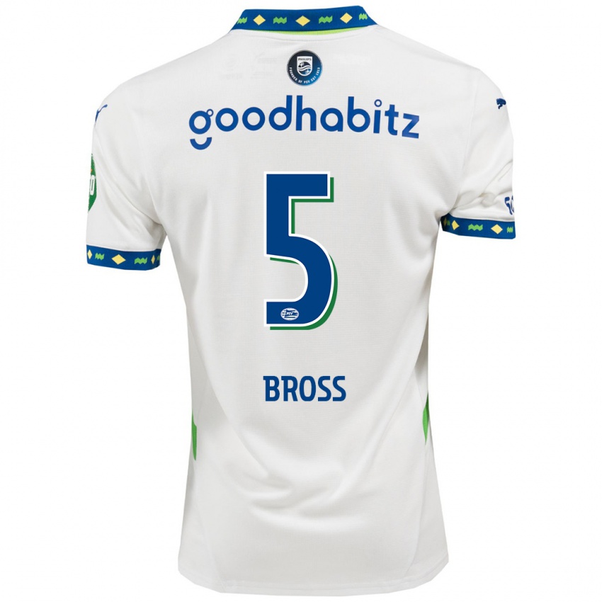 Niño Camiseta Melanie Bross #5 Blanco Azul Oscuro Equipación Tercera 2024/25 La Camisa México