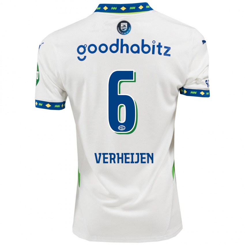 Niño Camiseta Janneke Verheijen #6 Blanco Azul Oscuro Equipación Tercera 2024/25 La Camisa México