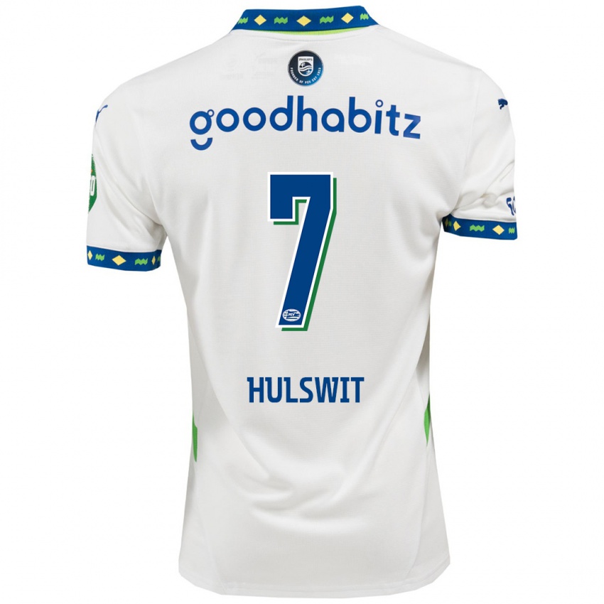 Niño Camiseta Zera Hulswit #7 Blanco Azul Oscuro Equipación Tercera 2024/25 La Camisa México