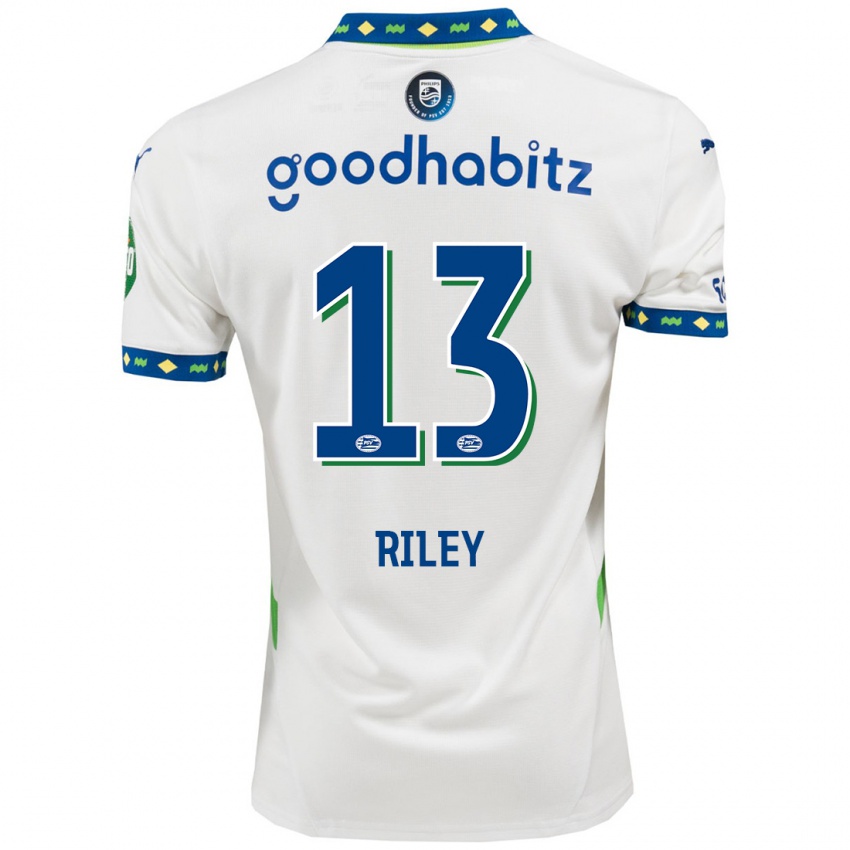 Niño Camiseta Indiah-Paige Riley #13 Blanco Azul Oscuro Equipación Tercera 2024/25 La Camisa México