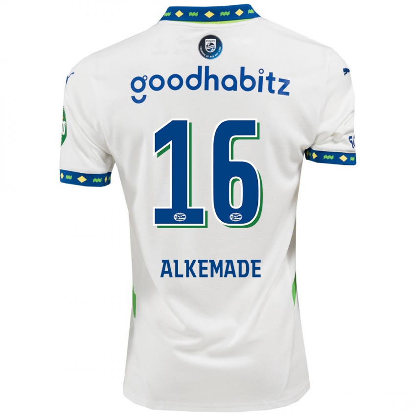 Niño Camiseta Lisan Alkemade #16 Blanco Azul Oscuro Equipación Tercera 2024/25 La Camisa México