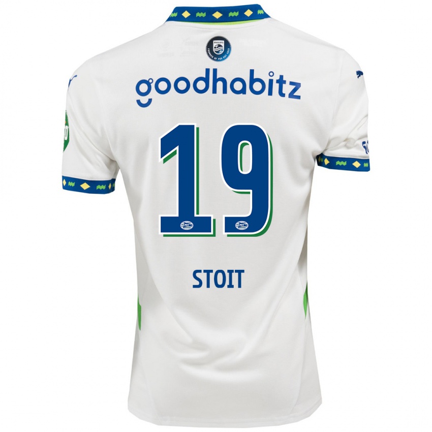 Niño Camiseta Fleur Stoit #19 Blanco Azul Oscuro Equipación Tercera 2024/25 La Camisa México