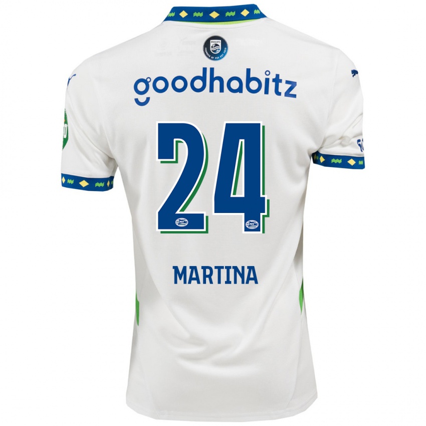 Niño Camiseta Shijona Martina #24 Blanco Azul Oscuro Equipación Tercera 2024/25 La Camisa México