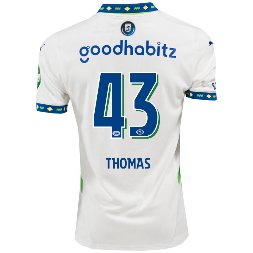 Niño Camiseta Kealyn Thomas #43 Blanco Azul Oscuro Equipación Tercera 2024/25 La Camisa México