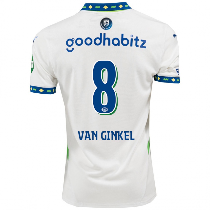 Niño Camiseta Marco Van Ginkel #8 Blanco Azul Oscuro Equipación Tercera 2024/25 La Camisa México