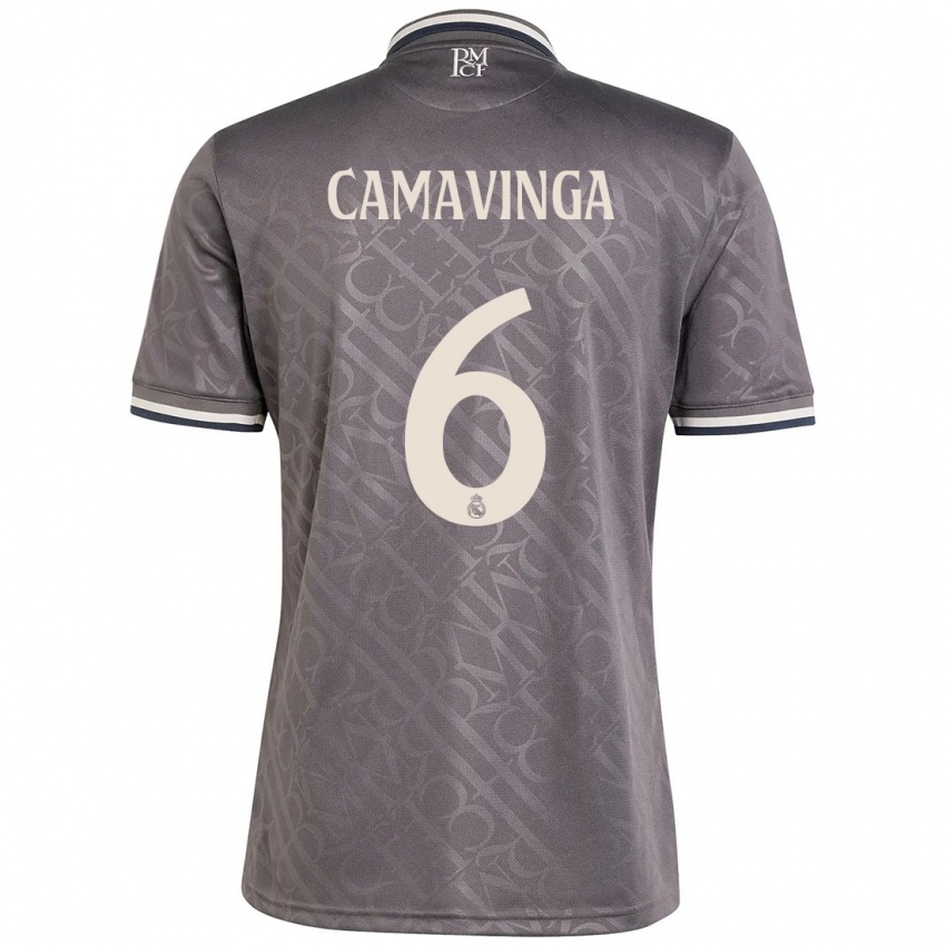 Niño Camiseta Eduardo Camavinga #6 Carbón Equipación Tercera 2024/25 La Camisa México