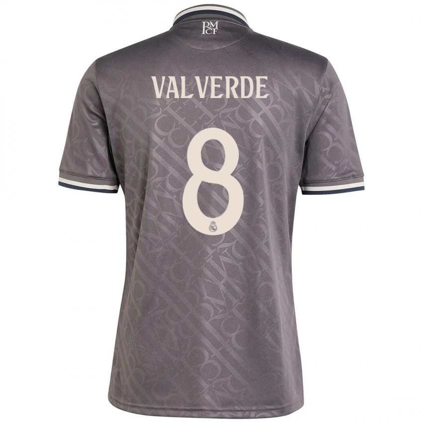 Niño Camiseta Federico Valverde #8 Carbón Equipación Tercera 2024/25 La Camisa México