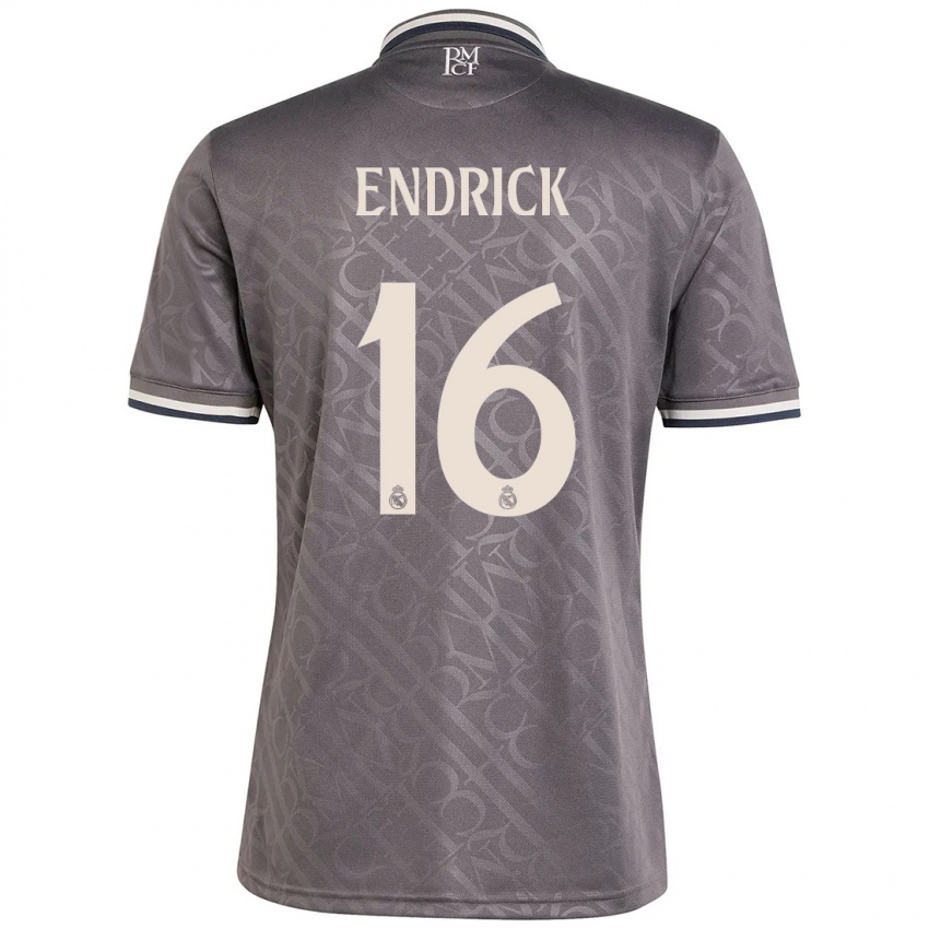 Niño Camiseta Endrick #16 Carbón Equipación Tercera 2024/25 La Camisa México