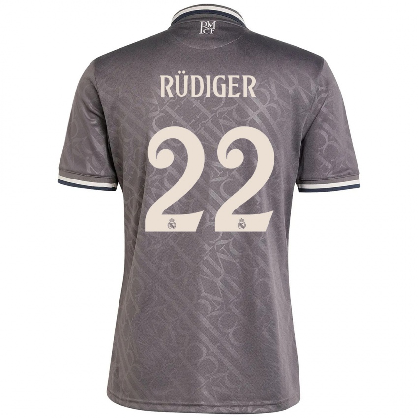 Niño Camiseta Antonio Rudiger #22 Carbón Equipación Tercera 2024/25 La Camisa México