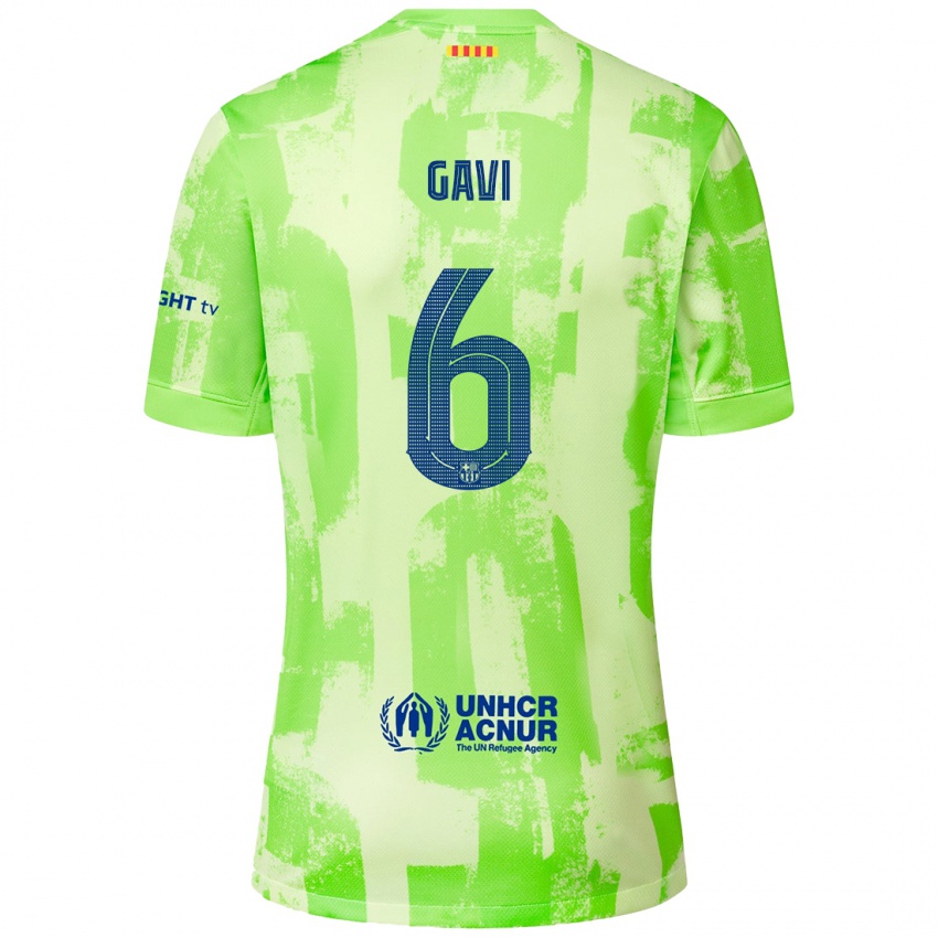 Niño Camiseta Gavi #6 Lima Equipación Tercera 2024/25 La Camisa México