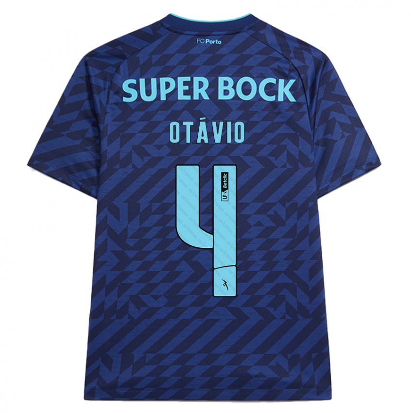 Niño Camiseta Otávio #4 Azul Marino Equipación Tercera 2024/25 La Camisa México