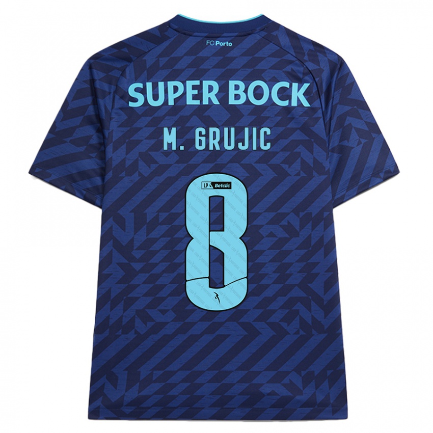 Niño Camiseta Marko Grujic #8 Azul Marino Equipación Tercera 2024/25 La Camisa México