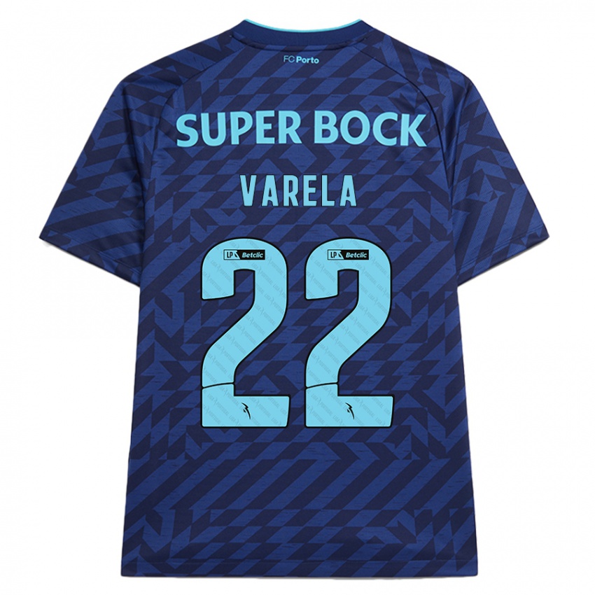 Niño Camiseta Alan Varela #22 Azul Marino Equipación Tercera 2024/25 La Camisa México