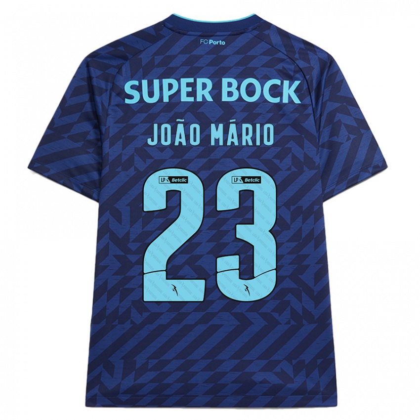 Niño Camiseta João Mário #23 Azul Marino Equipación Tercera 2024/25 La Camisa México