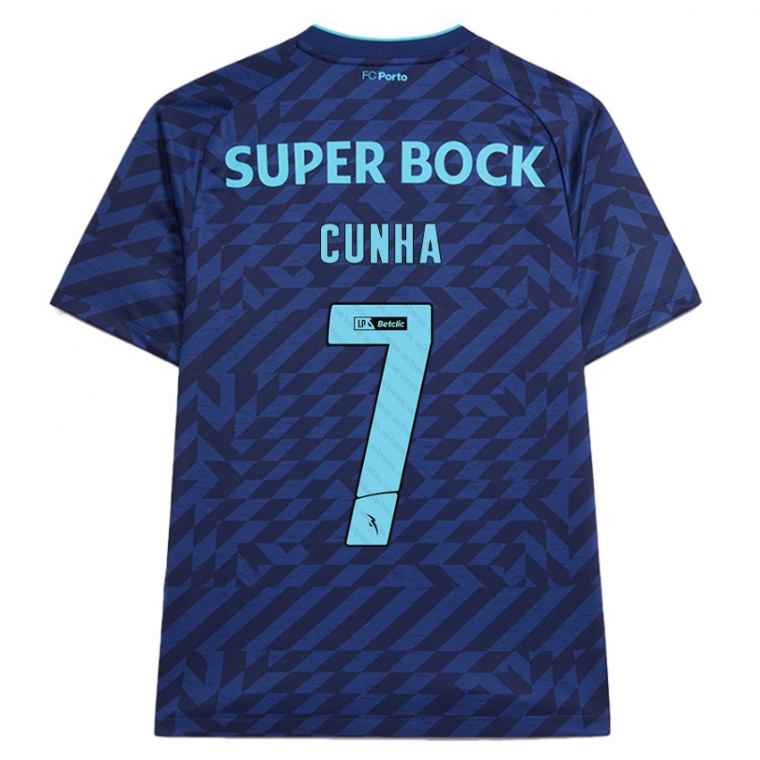 Niño Camiseta Duarte Cunha #7 Azul Marino Equipación Tercera 2024/25 La Camisa México