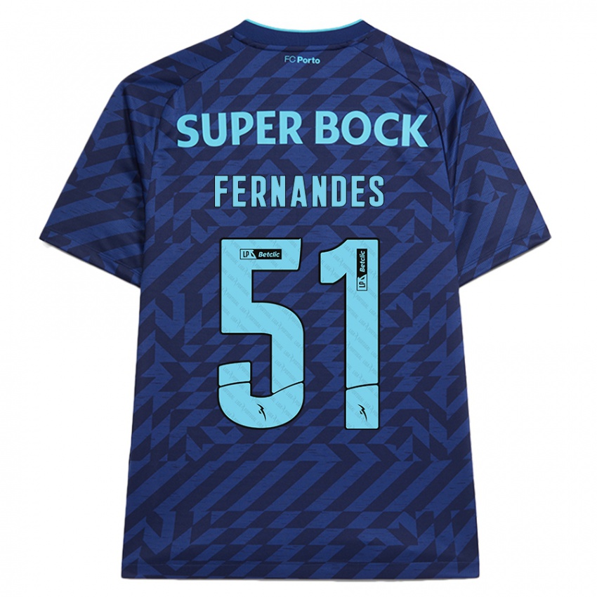 Niño Camiseta Diogo Fernandes #51 Azul Marino Equipación Tercera 2024/25 La Camisa México