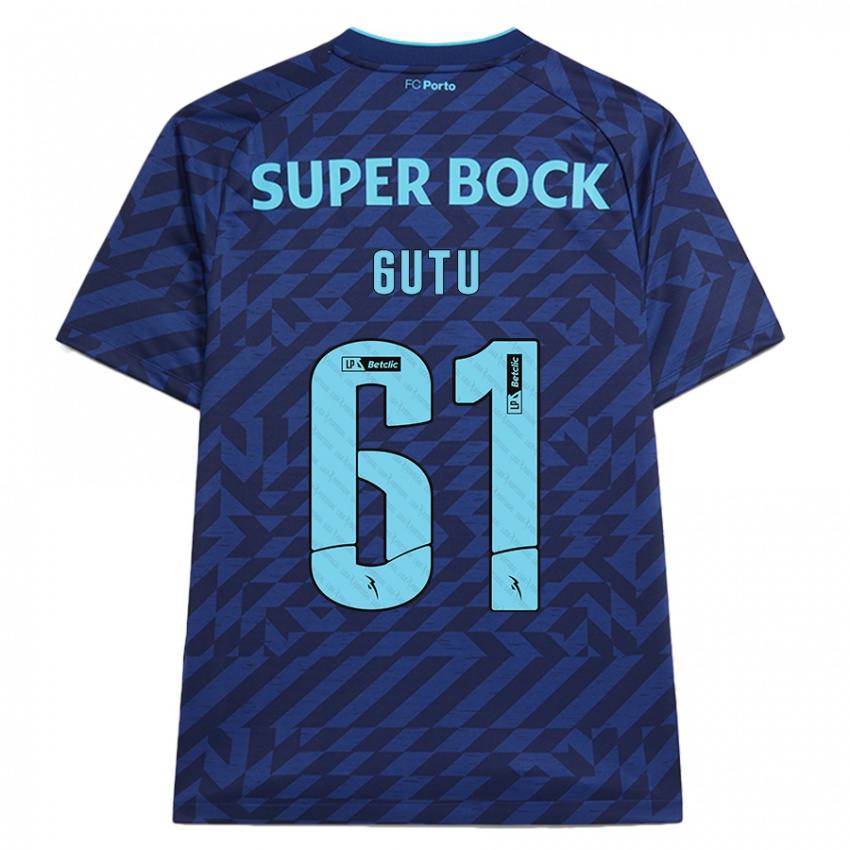 Niño Camiseta Denis Gutu #61 Azul Marino Equipación Tercera 2024/25 La Camisa México