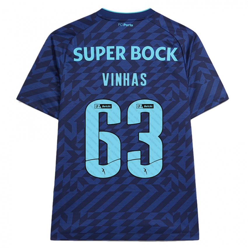 Niño Camiseta David Vinhas #63 Azul Marino Equipación Tercera 2024/25 La Camisa México