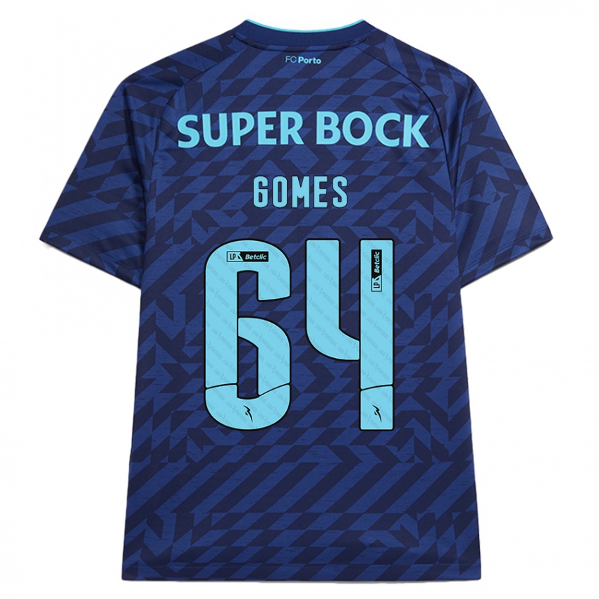 Niño Camiseta Luís Gomes #64 Azul Marino Equipación Tercera 2024/25 La Camisa México