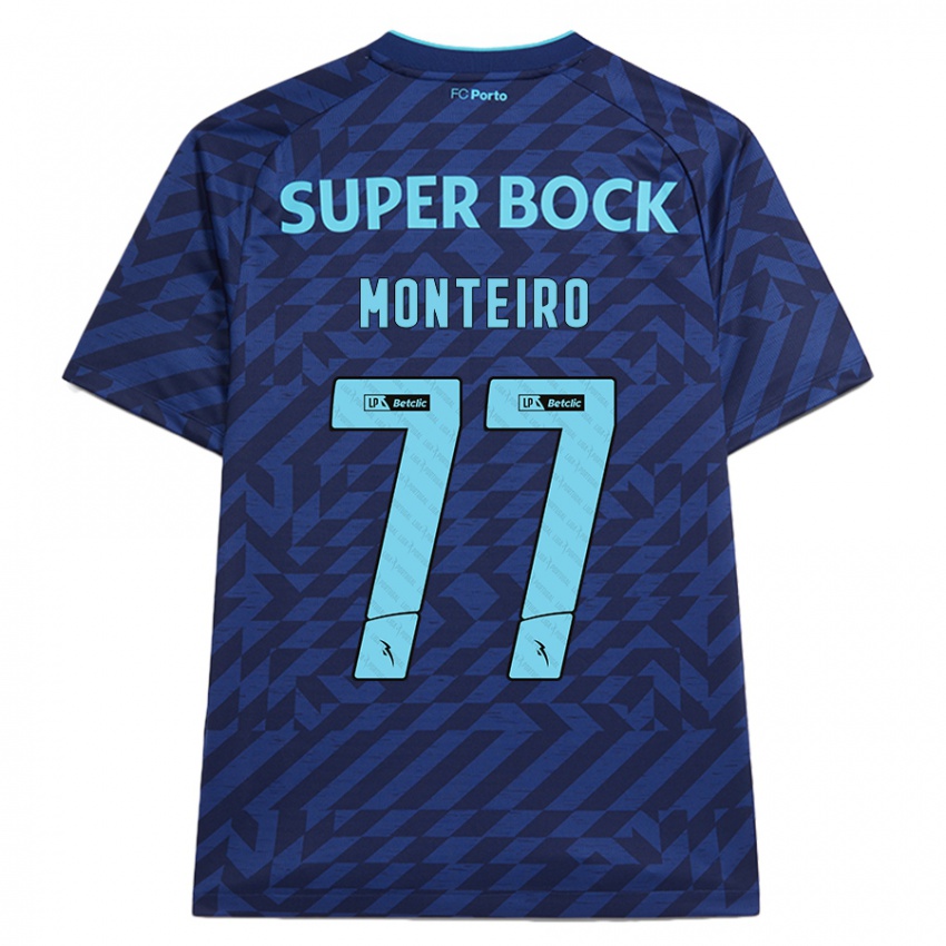 Niño Camiseta Rui Monteiro #77 Azul Marino Equipación Tercera 2024/25 La Camisa México