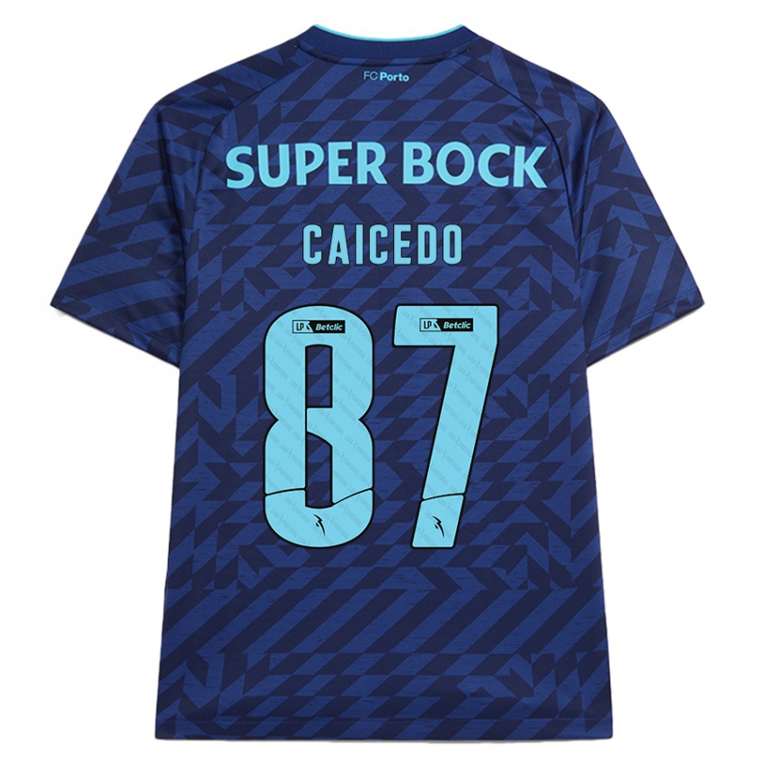 Niño Camiseta Brayan Caicedo #87 Azul Marino Equipación Tercera 2024/25 La Camisa México