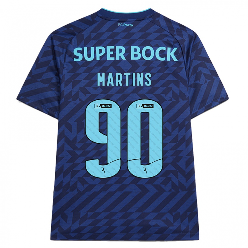 Niño Camiseta Gil Martins #90 Azul Marino Equipación Tercera 2024/25 La Camisa México