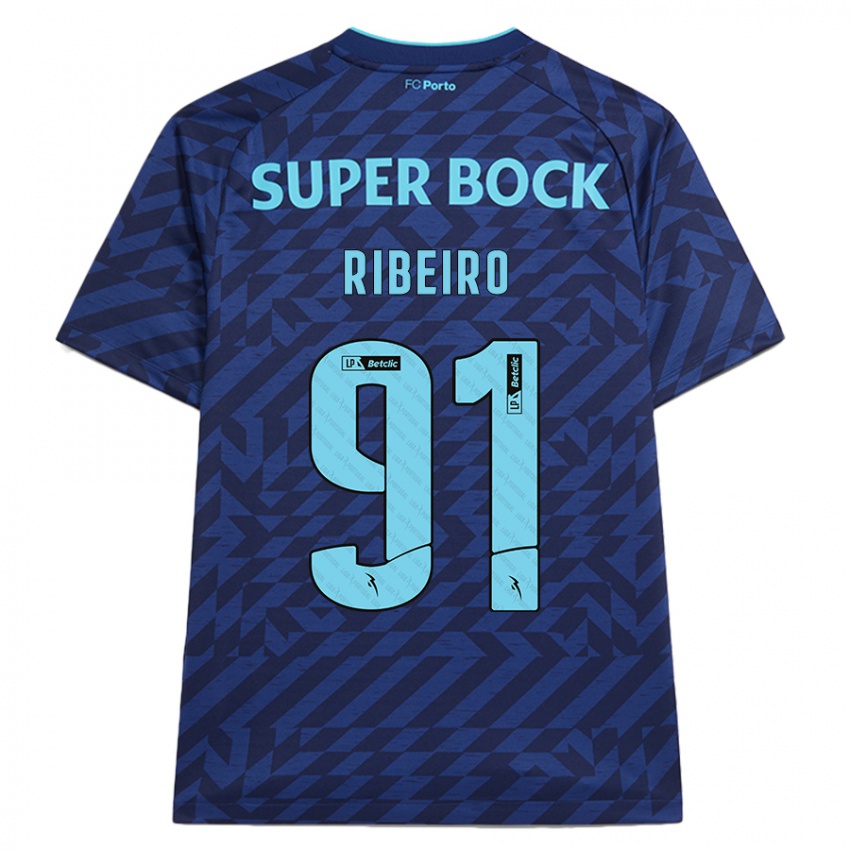 Niño Camiseta Gonçalo Ribeiro #91 Azul Marino Equipación Tercera 2024/25 La Camisa México