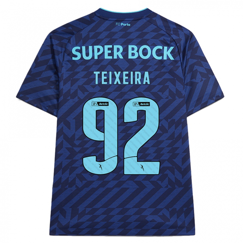 Niño Camiseta João Teixeira #92 Azul Marino Equipación Tercera 2024/25 La Camisa México