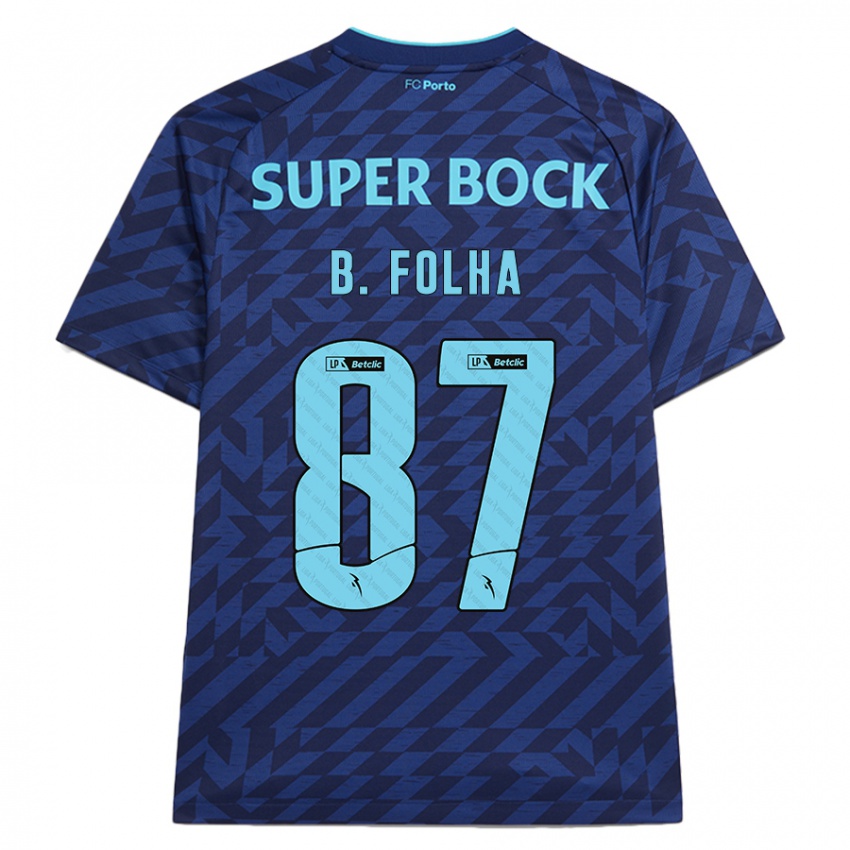 Niño Camiseta Bernardo Folha #87 Azul Marino Equipación Tercera 2024/25 La Camisa México