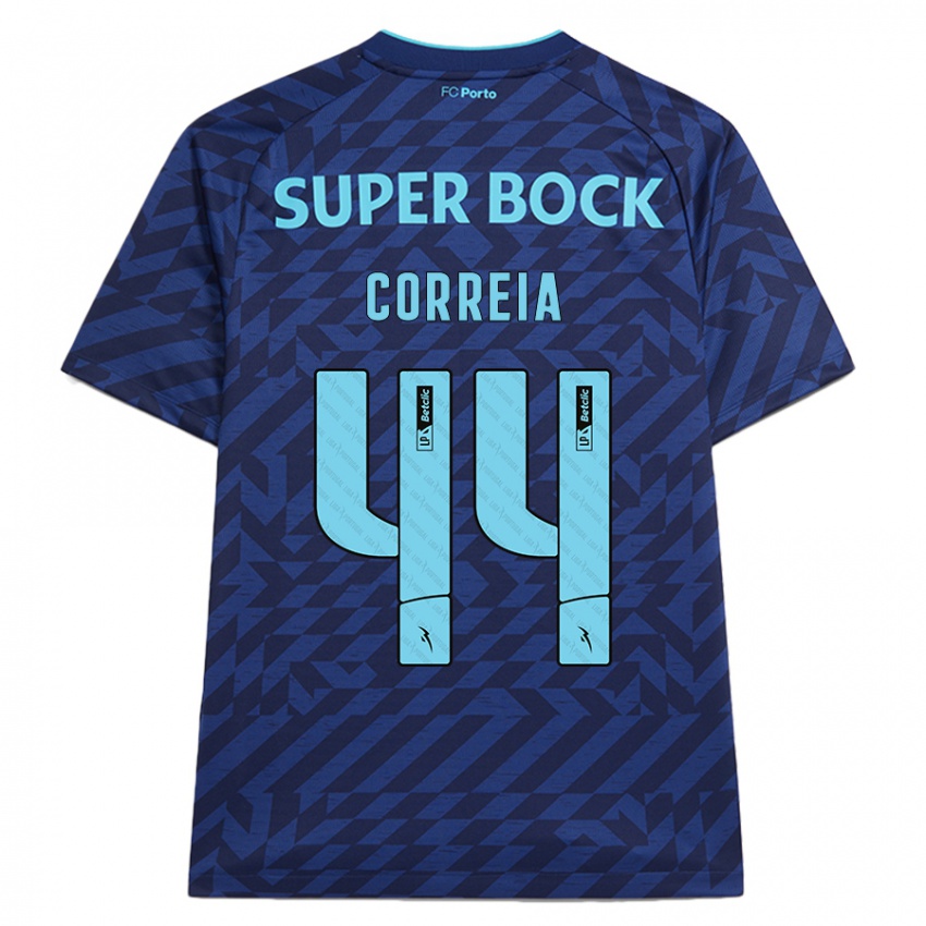 Niño Camiseta Romain Correia #44 Azul Marino Equipación Tercera 2024/25 La Camisa México