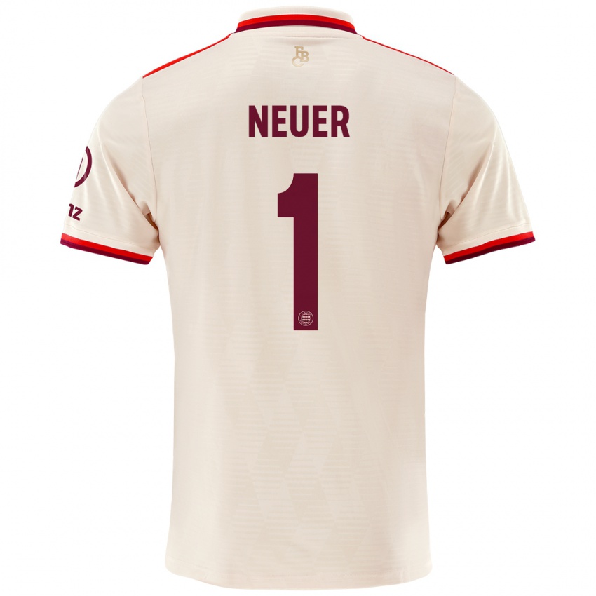 Niño Camiseta Manuel Neuer #1 Lino Equipación Tercera 2024/25 La Camisa México