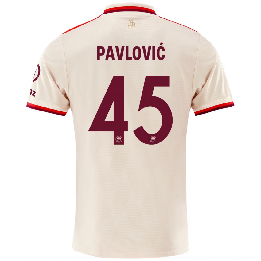 Niño Camiseta Aleksandar Pavlovic #45 Lino Equipación Tercera 2024/25 La Camisa México