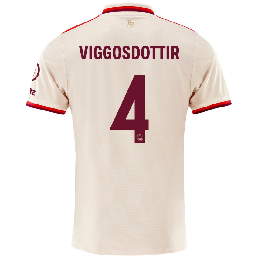 Niño Camiseta Glódís Perla Viggósdóttir #4 Lino Equipación Tercera 2024/25 La Camisa México