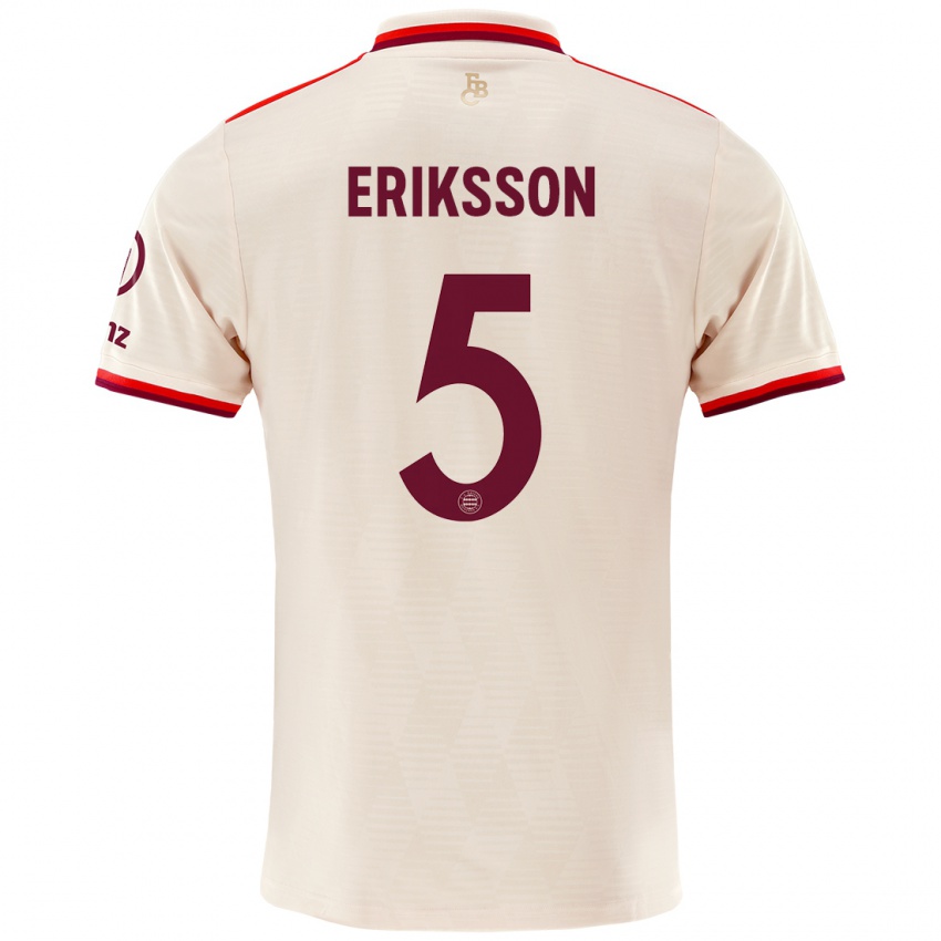 Niño Camiseta Magdalena Eriksson #5 Lino Equipación Tercera 2024/25 La Camisa México