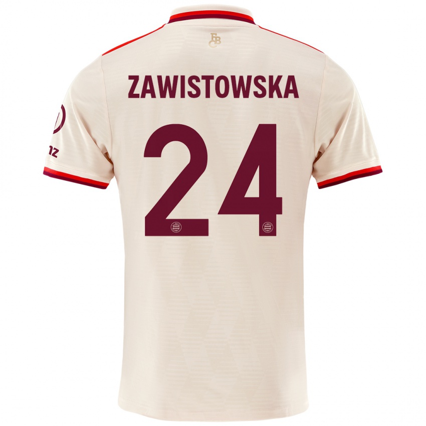 Niño Camiseta Weronika Zawistowska #24 Lino Equipación Tercera 2024/25 La Camisa México