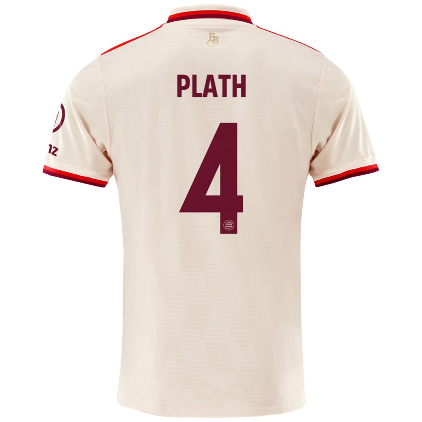 Niño Camiseta Max Plath #4 Lino Equipación Tercera 2024/25 La Camisa México